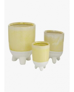 Yellow And White Planter (Each)