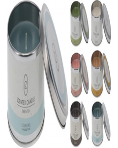 Scented Wax Candle In Cylindrical Metal Tin  With Lid (Each)