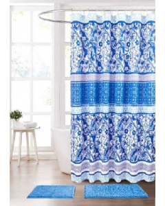 Trinity Queenland Printed Blue Shower Curtain (Each)