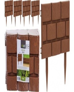 42 cm. X 17 cm.  Brown Plastic Garden Edging Fence (Each)
