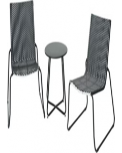 3 pc. Black/White Patio Set (Each)