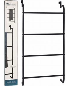 Black Metal Over The Door Towel Rack (Each)