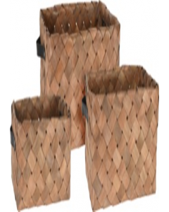 Woven Walnut Finish Storage Basket (Each)
