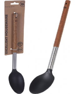 34 cm. Black PBT Serving Spoon (Each)