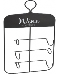 Black Metal Three Bottle Wine Rack (Each)