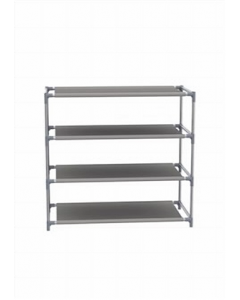 Grey Metal 12 Pairs Non-Woven Free Standing Shoe Rack (Each)