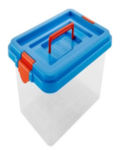 2.13 gal. Blue Lid Plastic Storage Box (Each)