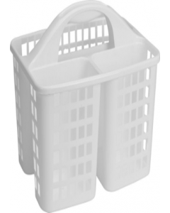 Storage 3 Compartment Basket White Plastic (Each)