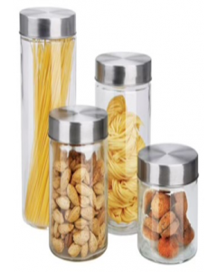 28 oz. 42 oz. 56 oz. 70.5 oz. Clear Glass Canister (Each)