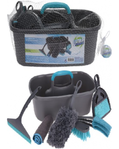 7 Pc Cleaning Set Grey with Blue (Each)