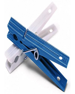 50 pc. White Blue Plastic Clothes pin (Each)