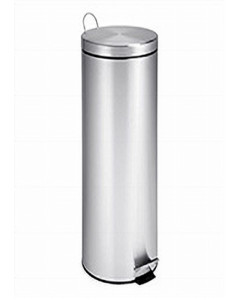 30 ltr. Round Stainless Steel Trash Can w/Liner (Each)