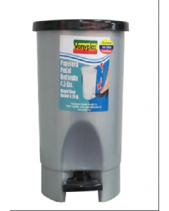 4.5 lt. Plastic Step-On Wastebasket 25696 (Each)