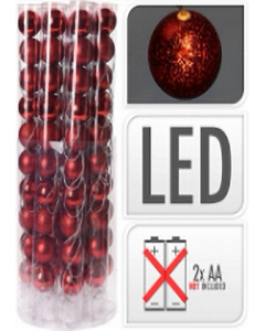 Red Christmas Balls with LED (Each)