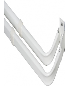 White 46 in. - 84 in. Double Window Curtain Rod (Each)