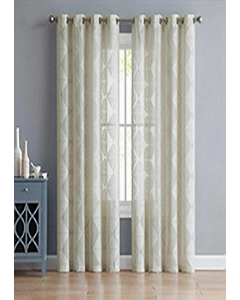 54 in. x 84 in. Ivory Clipped Grommet Curtain (Each)