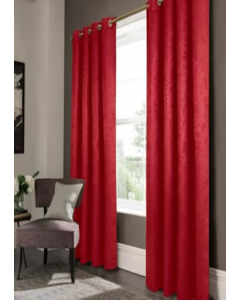 90" Red Embossed Lina Blackout Gromment Panel Curtain (Each)