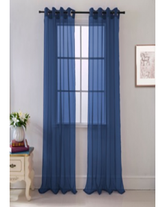 84 in. Navy Blue Window Curtain (Each)