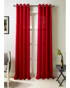 90" Red Cole Textured Grommet Panel Curtain (Each)