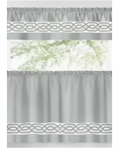 Silver Finish Kitchen Window Curtain (Each)