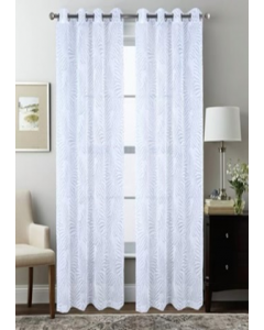 84 in. Blue Grommet Window Curtain (Each)