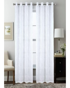 84 in. Silver Finish Grommet Window Curtain (Each)
