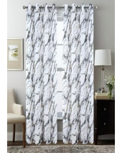 84 in. Black Grommet Window Curtain (Each)