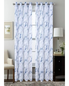84 in. Blue Grommet Window Curtain (Each)