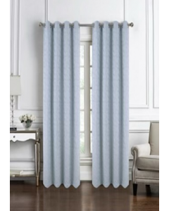 84 in. Blue Grommet Window Curtain (Each)