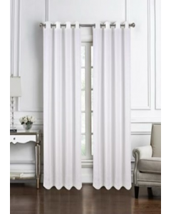 84 in. White Grommet Window Curtain (Each)
