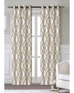 84 in. Beige Grommet Window Curtain (Each)