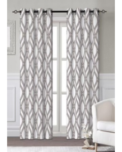 84 in. Grey Grommet Window Curtain (Each)