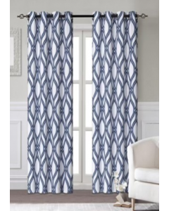 84 in. Royal Blue Grommet Window Curtain (Each)