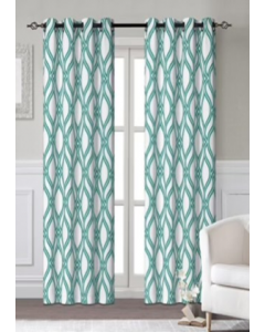 84 in. Turquoise Grommet Window Curtain (Each)