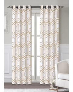 84 in. Beige Grommet Window Curtain (Each)