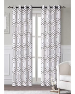 84 in. Grey Grommet Window Curtain (Each)