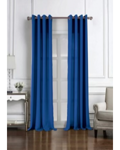 90 in. Blue Textured Window Curtain (Each)