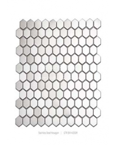 Silver 32x30cm Stainless Steel Metal Mosaic Wall Tile #H22203 (Each)