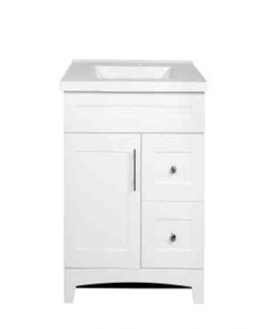 30" White Shaker Door & Drawer Vanity Combo (Each)