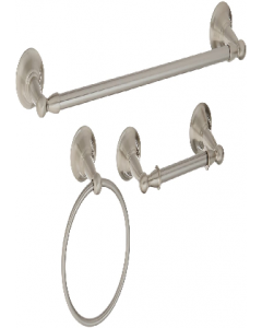 3 PC. Sage Brushed Nickel Decorative Bath Hardware Set (Each)