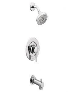 Chrome Finish Single Lever Washerless Bath And Shower Faucet (Each)