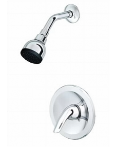 Chrome Finish Single Lever Handle Shower Faucet (Each)