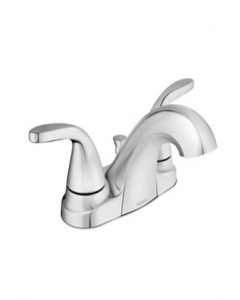 4 in. Chrome Finish Washerless Double Lever Lavatory Faucet (Each)