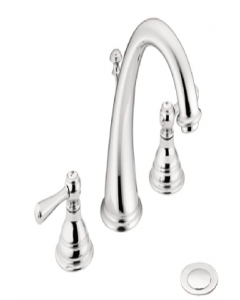 Kingsley Two-Handle Chrome Widespread High-Arc Bathroom Faucet, Complete (Each)
