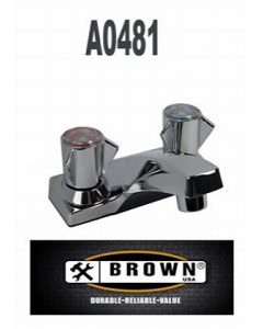 4 in. Chrome Finish Double Handle Lavatory Faucet (Each)