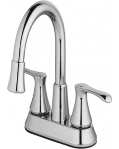 4 in. Chrome Finish Double Lever Lavatory Faucet (Each)