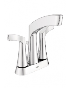 4 in. Chrome Finish Washer Less Double Handle Lavatory Faucet (Each)