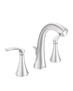 8 in. Chrome Finish Washerless Double Handle Lavatory Faucet (Each)