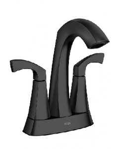 4 in. Matte Black Finish Washerless Double Handle Lavatory Faucet (Each)