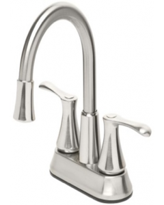 4 in. Brushed Nickel Finish Double Lever Lavatory Faucet (Each)